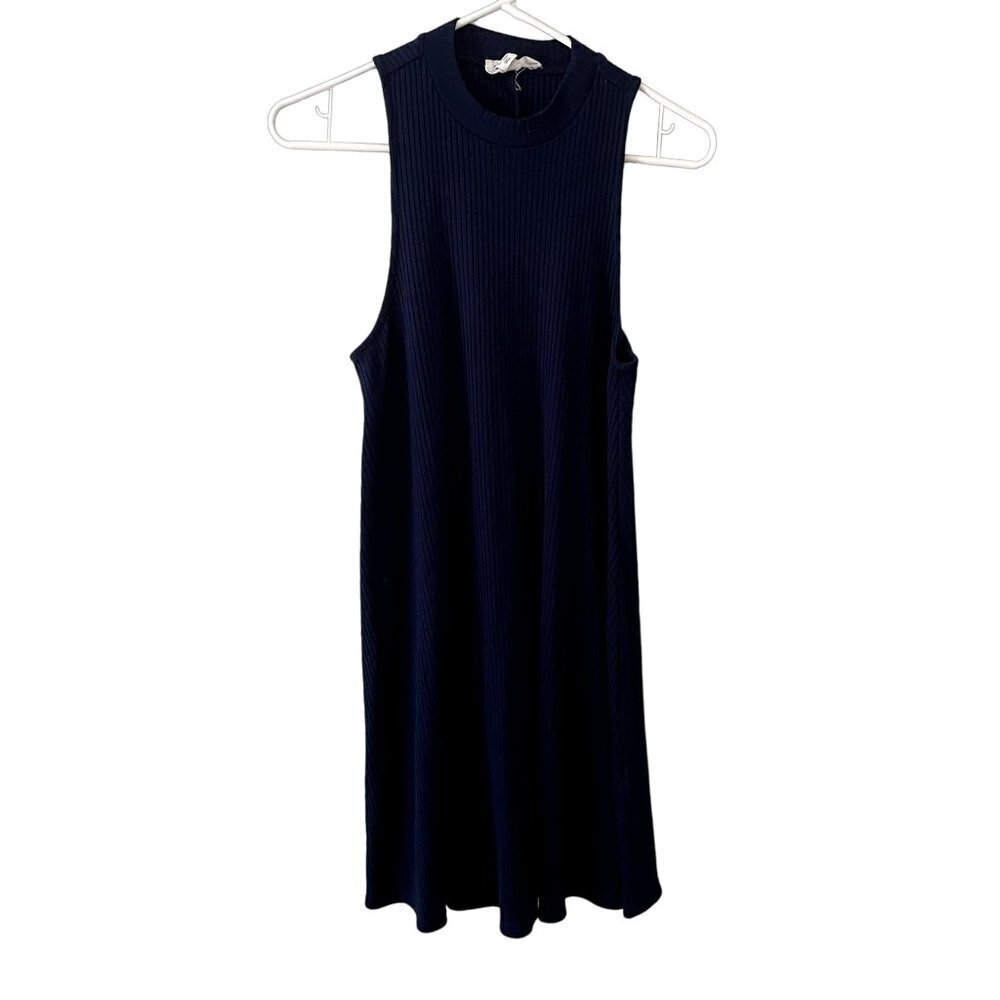 Forever 21 navy blue sweater dress comfortable crewneck sleeveless dress - Picture 1 of 5